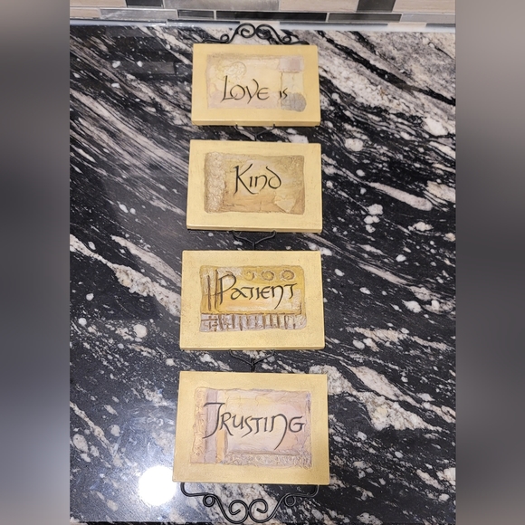 Home Interiors Other - Vintage Home Interior 3D Love Is Kind Patient And Trusting Wall Decor 4pc